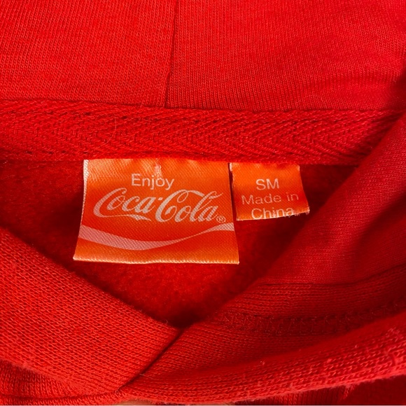 Coca Cola Coke Snowflake Ugly Sweater Long Hoodie Sweatshirt - Size SM - Picture 5 of 8